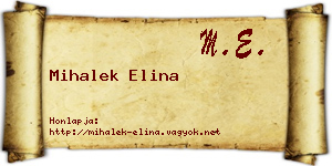 Mihalek Elina névjegykártya